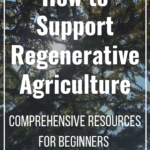 tree in background with text overlay stating, "How to support regenerative agriculture - Comprehensive resources for beginners"